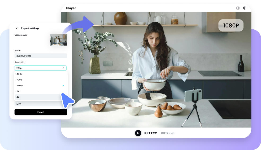 Plynulé zpracování pozadí bez ztráty kvality.